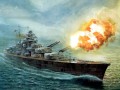 El acorazado Bismarck disparando una salva